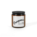 Soy Candle "Progress Over Perfection" — Amber Jar Scented Candle (Multiple Sizes)